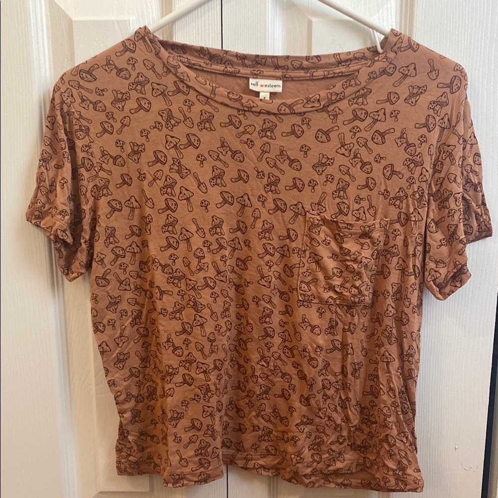 Self Esteem Brown Short Sleeve Relaxed T-Shirt